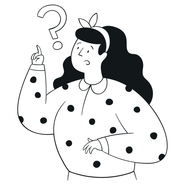 Illustration of a woman asking a question.